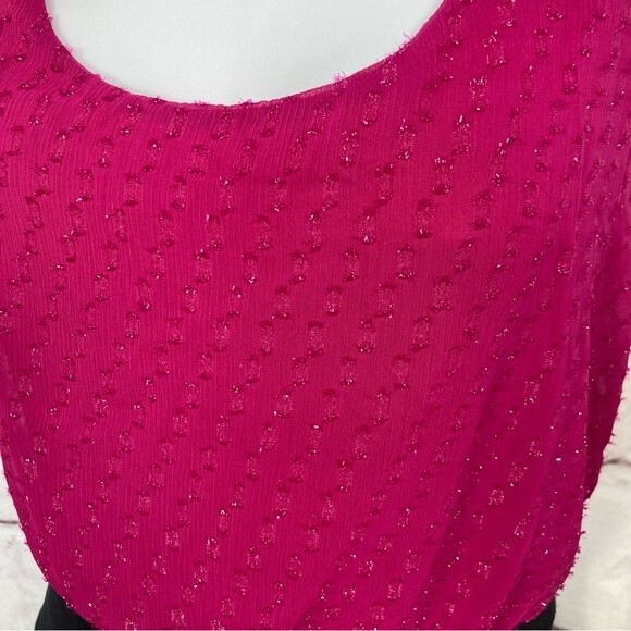 Express Magenta Black Cocktail Dress Size M Sleeveless Bodycon Party Dress EUC - Picture 3 of 11